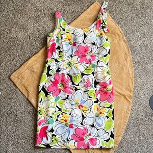 Positive Attitude Floral Tank Sheath Dress in Pink & Lime